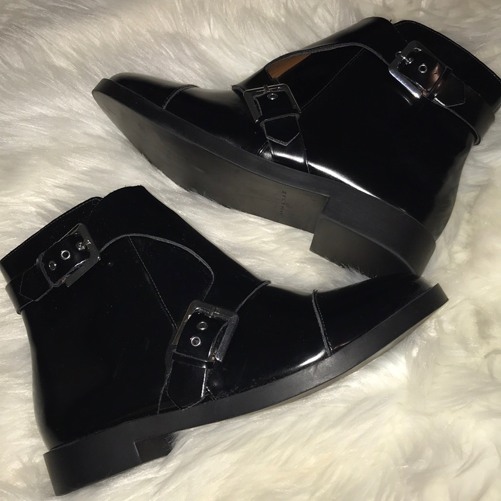 Zara ankle buckle Moto boots